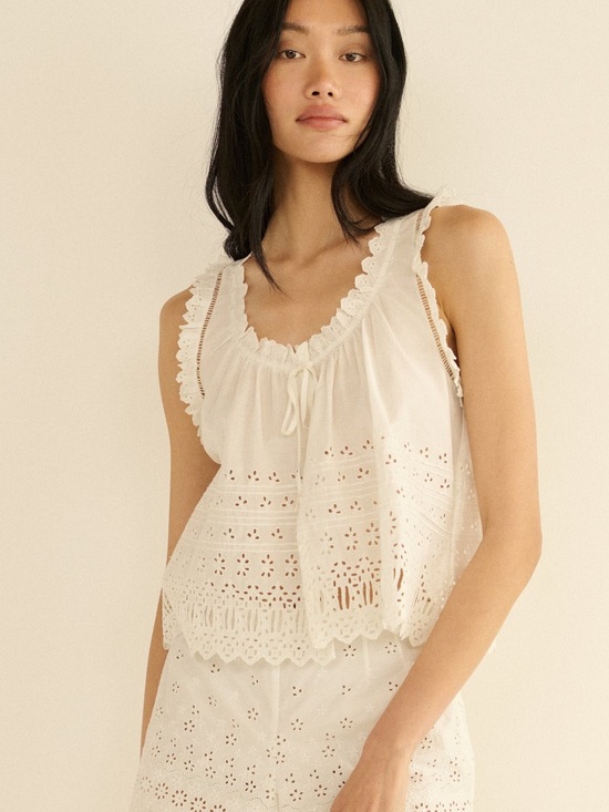 Doen Tops - New Doen Toussine Top Salt S